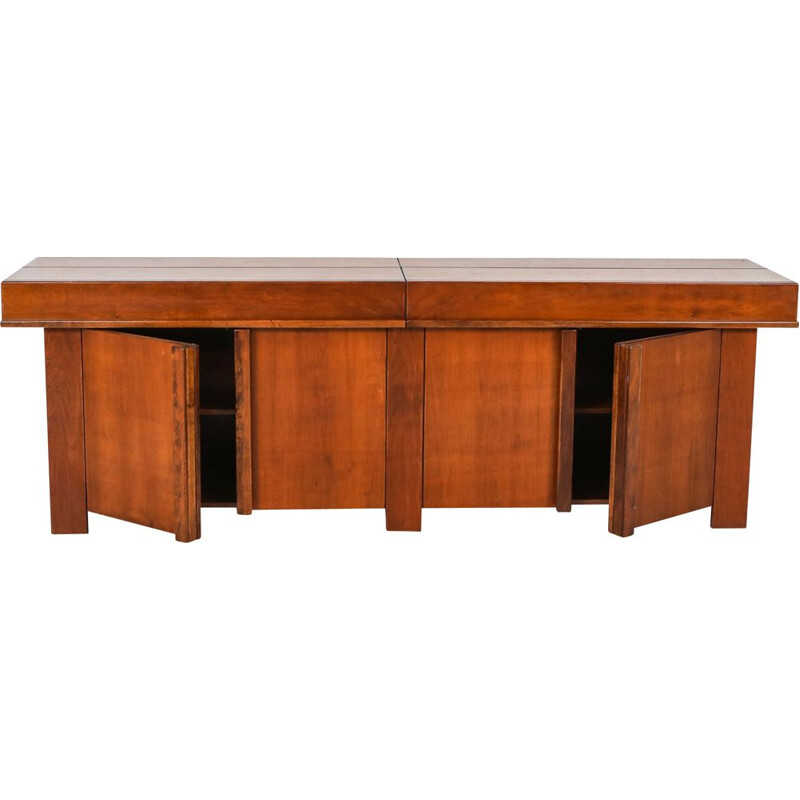 Large vintage sideboard in solid elm, 1960s