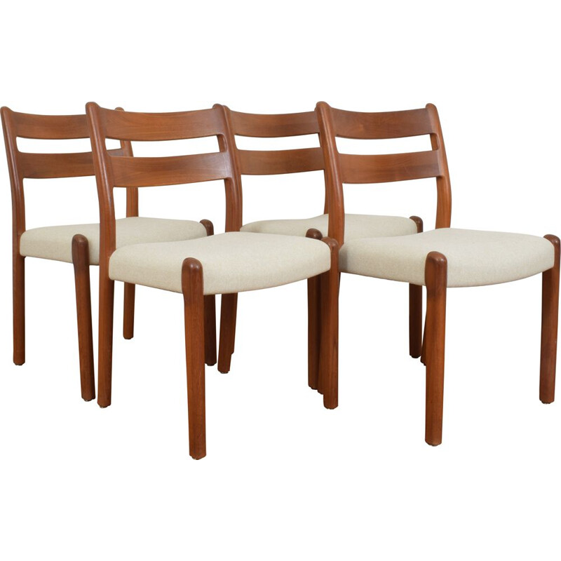 Set of 4 danish teak dining chairs from EMC Møbler, 1970s