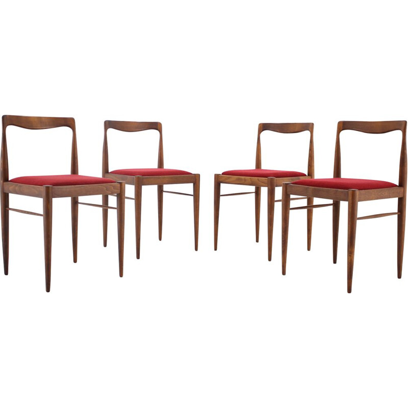 Set of 4 vintage dining chairs by Drevotvar , Czechoslovakia, 1970s