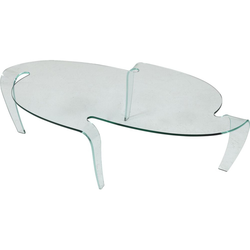 Vintage Glass Coffee Table by Hans von Klier for Fiam, 1980s 
