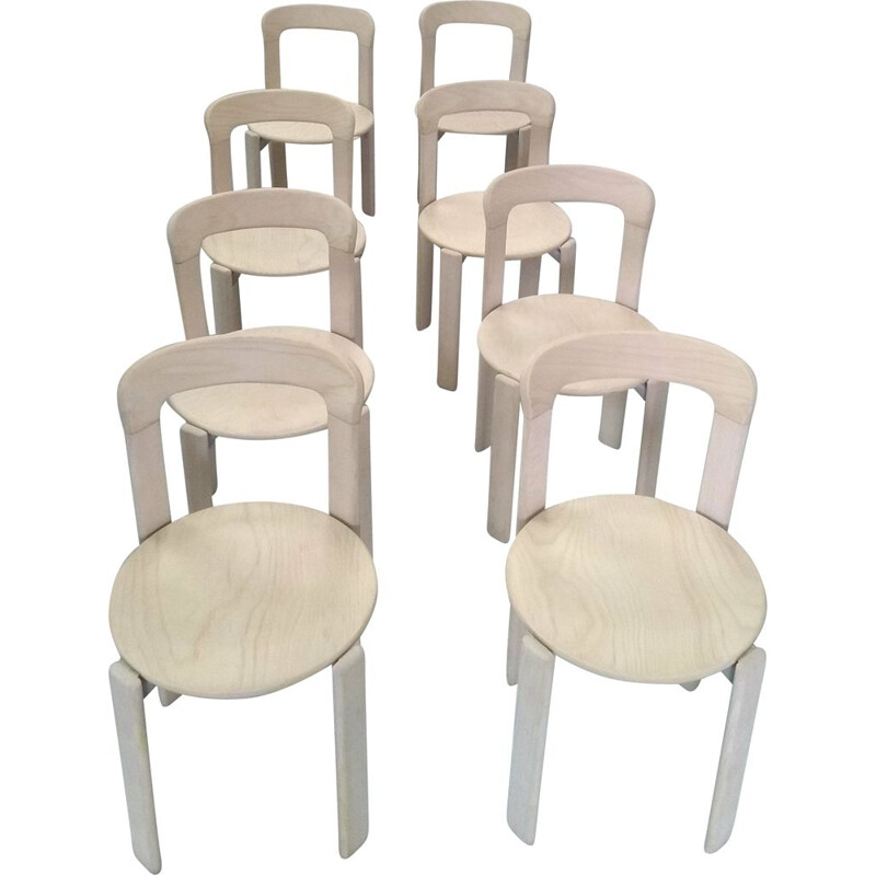 Set of 8 chairs by Bruno Rey for Dietiker Mobilier International 1970