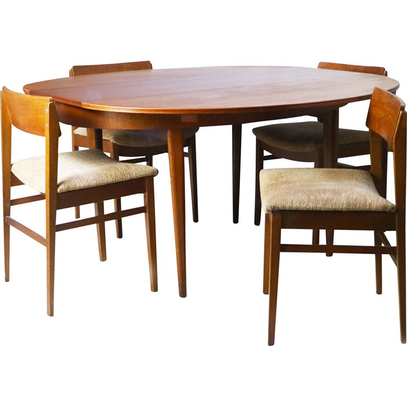 Ensemble de salle à manger vintage Greaves & Thomas avec 1 table et 4 chaises