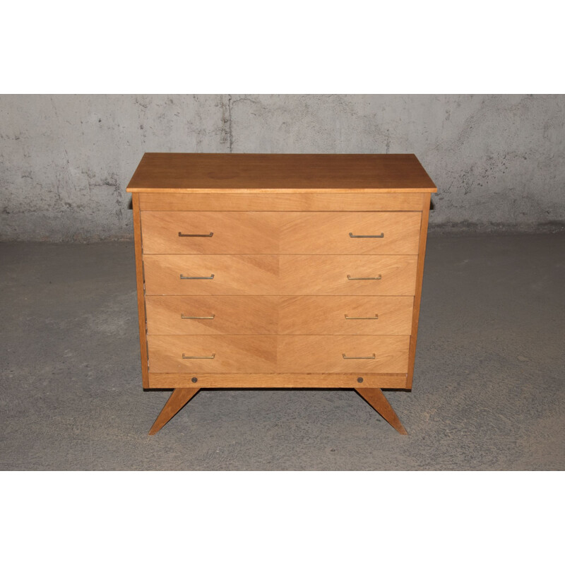 Vintage chest of drawers with compass feet, 1960