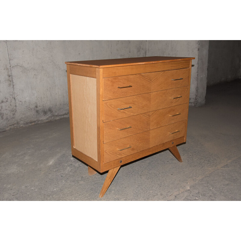 Vintage chest of drawers with compass feet, 1960