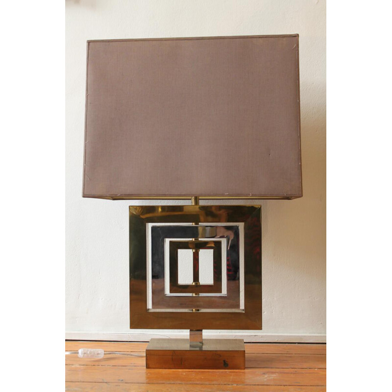 Lampe vintage en laiton et chrome - 1970 
