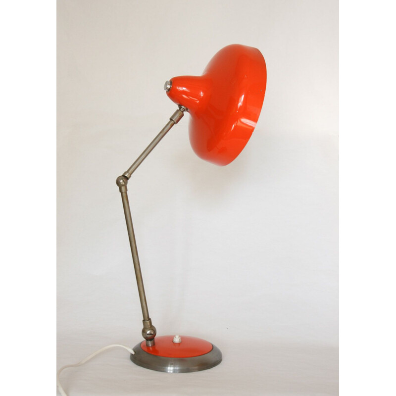 Vintage pair of red table lamps, 1960s