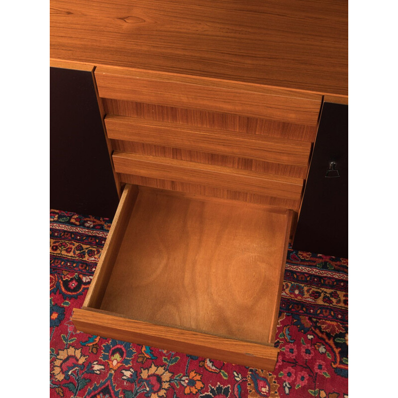 Vintage sideboard in wood an black formica, Germany 1960