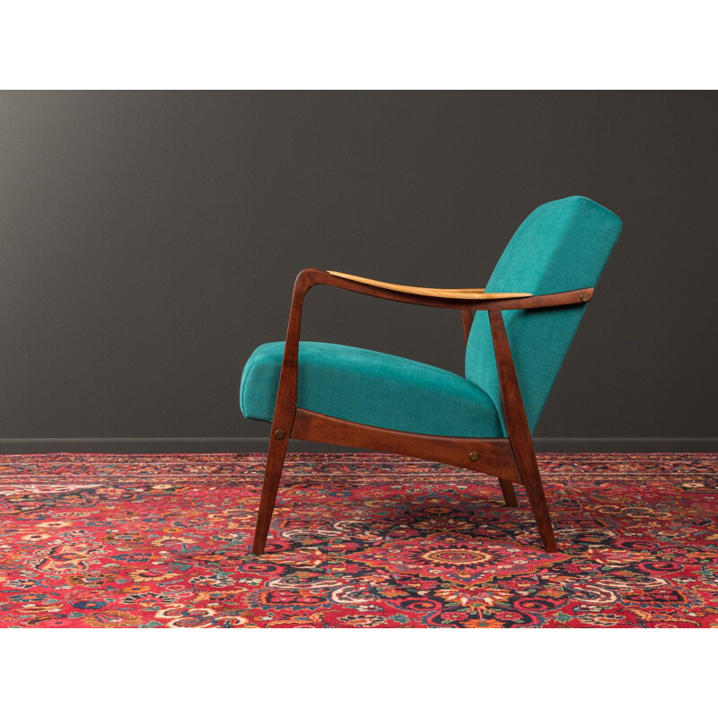 Vintage blue Armchair in ash wood, 1950s