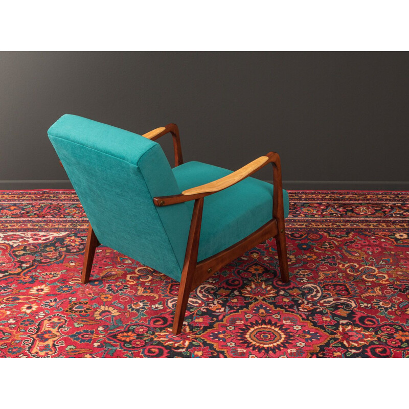 Vintage blue Armchair in ash wood, 1950s