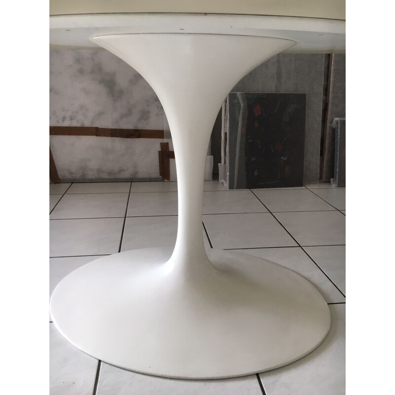 Table à repas vintage en stratifié blanc par Eero Saarinen pour Knoll