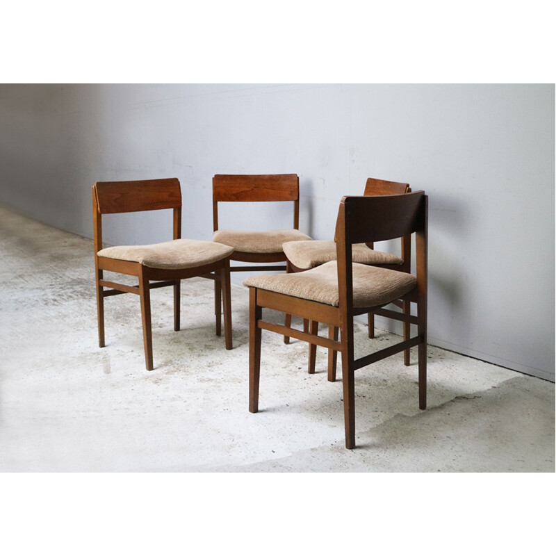 Suite de 4 chaises vintage anglaises, 1960