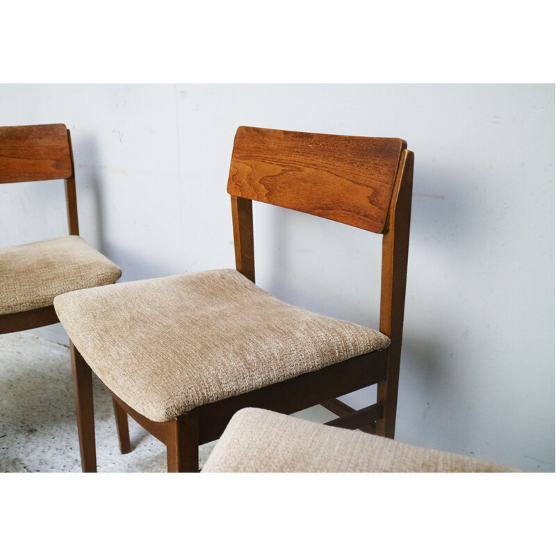 Suite de 4 chaises vintage anglaises, 1960