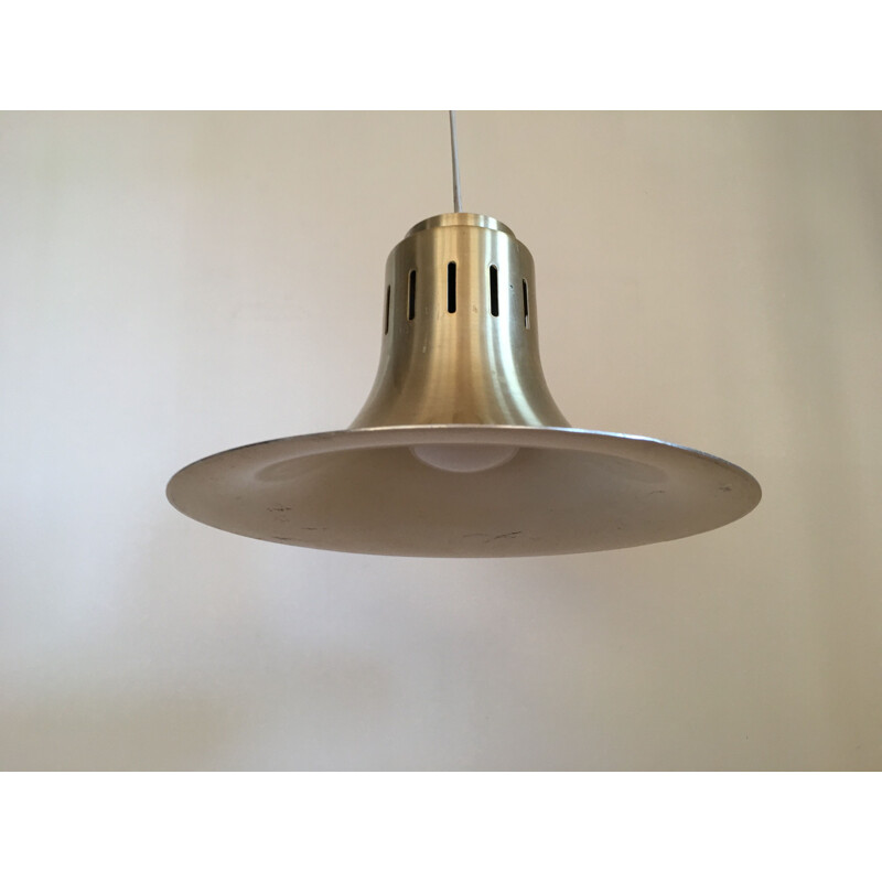 Vintage Scandinavian aluminium hanging lamp, Denmark, 1960.