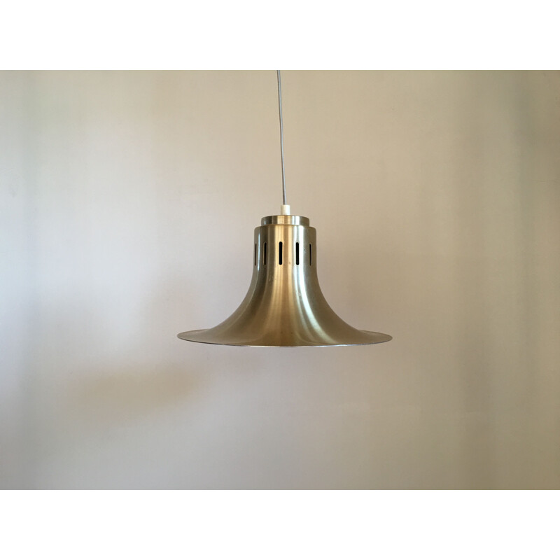 Vintage Scandinavian aluminium hanging lamp, Denmark, 1960.