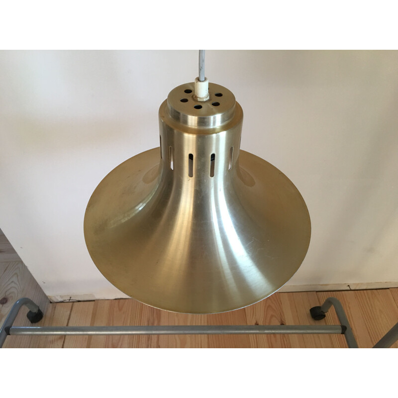 Vintage Scandinavian aluminium hanging lamp, Denmark, 1960.