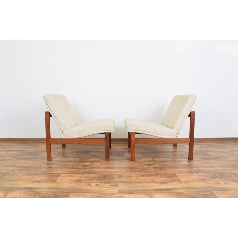 Pair of Danish Teak armchair by Ole Gjerlov-Knudsen & Torben Lind for France & Søn, 1960s