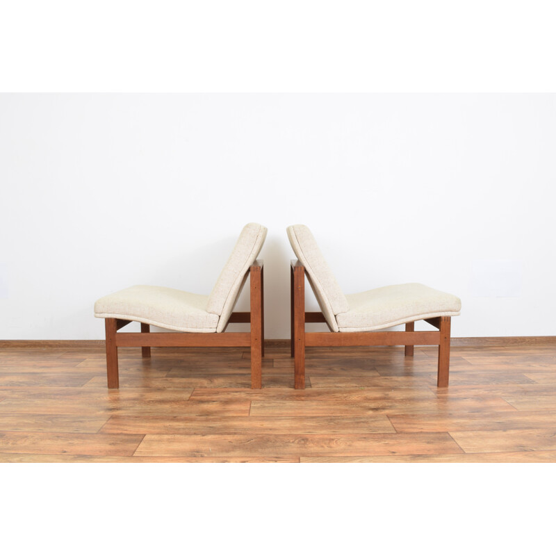 Pair of Danish Teak armchair by Ole Gjerlov-Knudsen & Torben Lind for France & Søn, 1960s