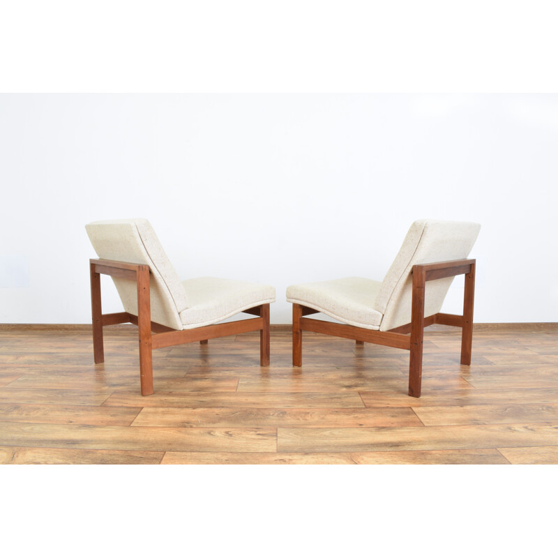 Pair of Danish Teak armchair by Ole Gjerlov-Knudsen & Torben Lind for France & Søn, 1960s