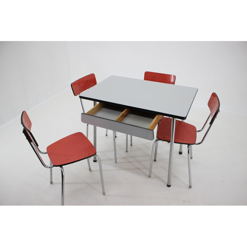 Vintage Dining set in Chrome, Czechoslovakia 1960