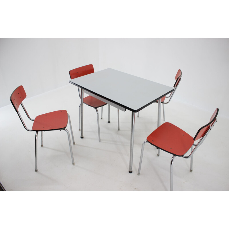 Vintage Dining set in Chrome, Czechoslovakia 1960