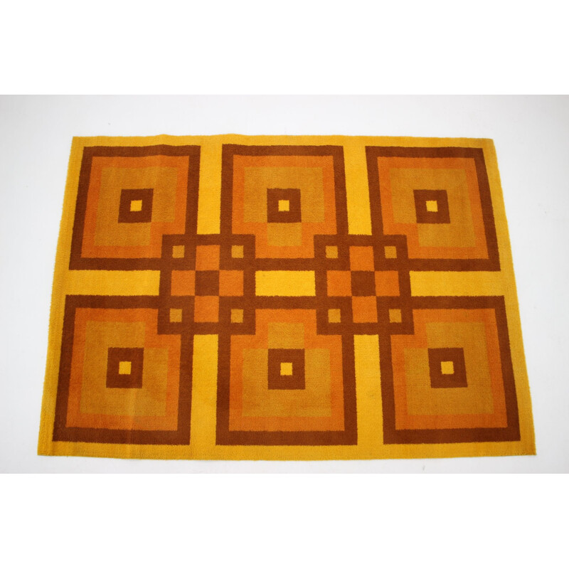 Vintage  geometric Danish Wool Rug 1970