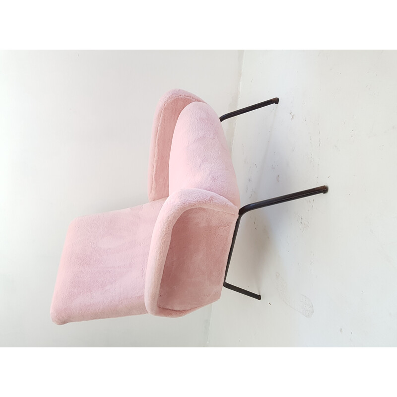 Pair of vintage pink italian armchairs