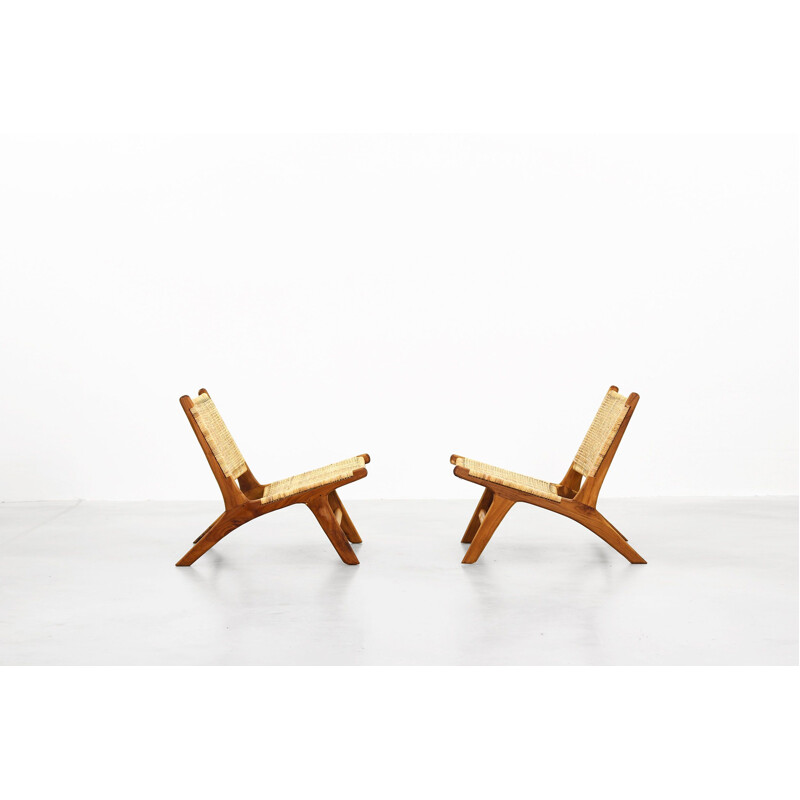 Vintage pair of Danish Teak Lounge Chairs 1960