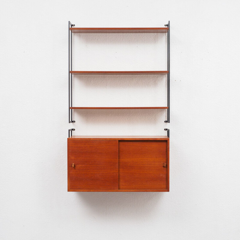 Vintage Modular wall shelving unit in teak 1960s 