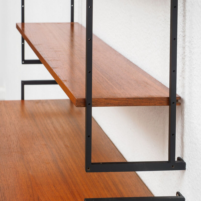 Vintage Modular wall shelving unit in teak 1960s 