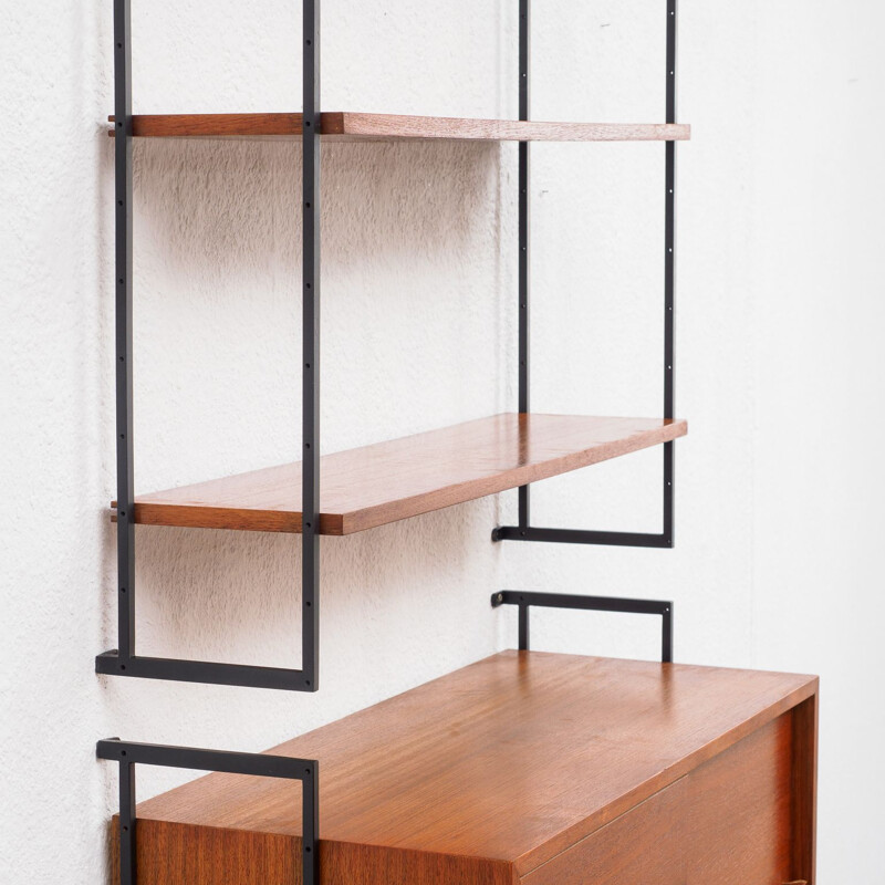 Vintage Modular wall shelving unit in teak 1960s 