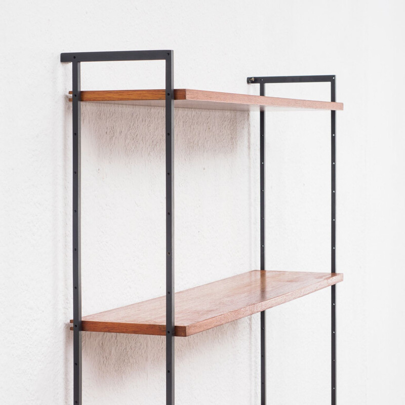 Vintage Modular wall shelving unit in teak 1960s 