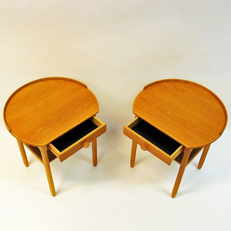Pair of vintage Roundtop side tables by Engström & Myrstrand for Bodafors, Sweden 1964