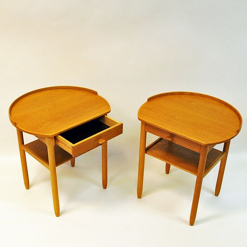 Pair of vintage Roundtop side tables by Engström & Myrstrand for Bodafors, Sweden 1964