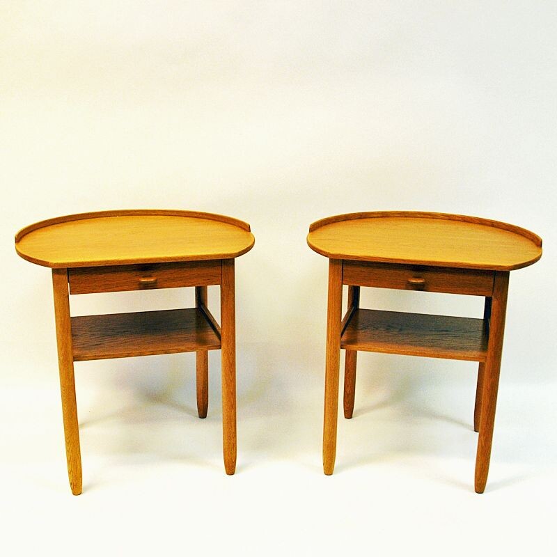 Pair of vintage Roundtop side tables by Engström & Myrstrand for Bodafors, Sweden 1964