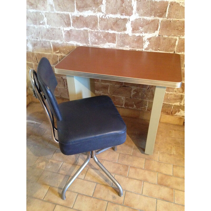 Industrial, metal and formica vintage desk, 1970