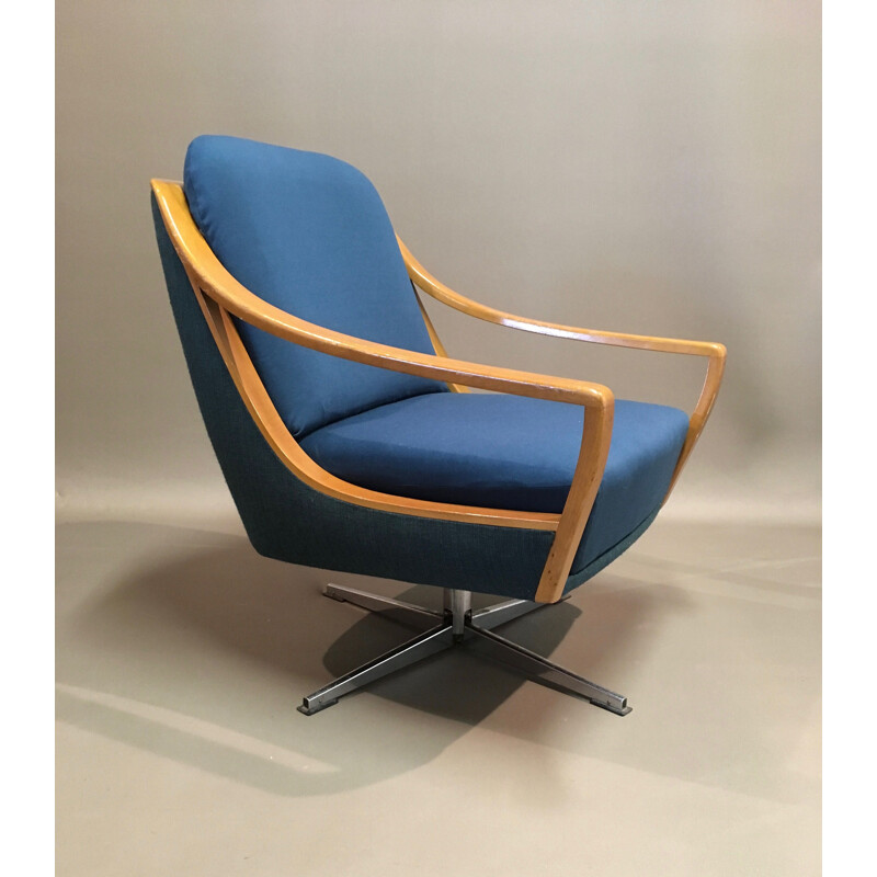 Scandinavian vintage swivel armchair, 1950s