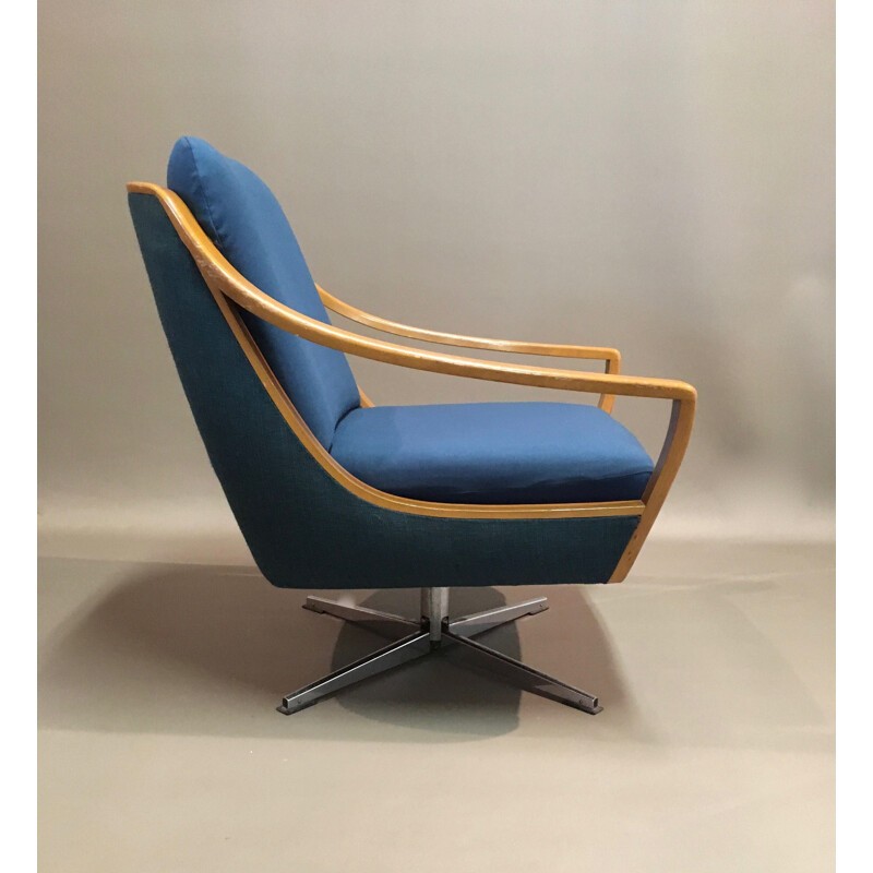 Scandinavian vintage swivel armchair, 1950s
