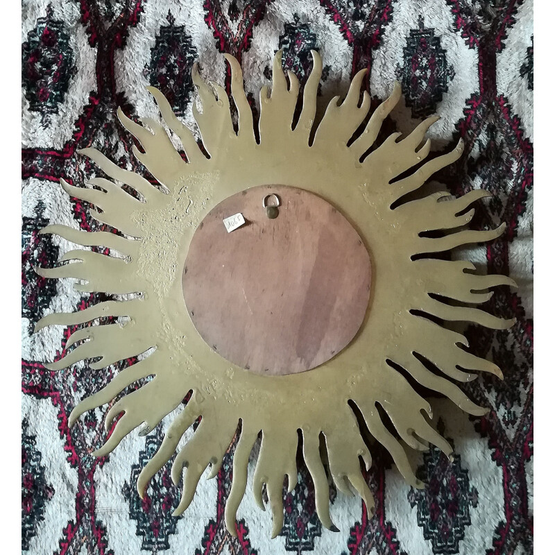 Vintage golden sun mirror, 1960