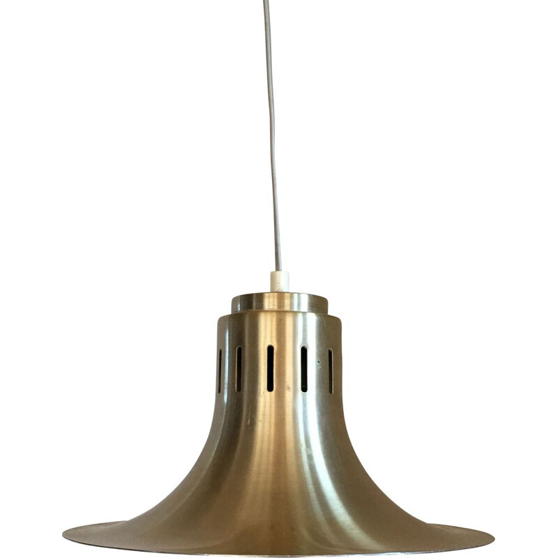 Vintage Scandinavian aluminium hanging lamp, Denmark, 1960.