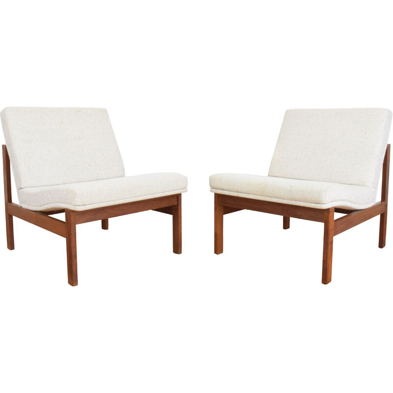 Pair of Danish Teak armchair by Ole Gjerlov-Knudsen & Torben Lind for France & Søn, 1960s