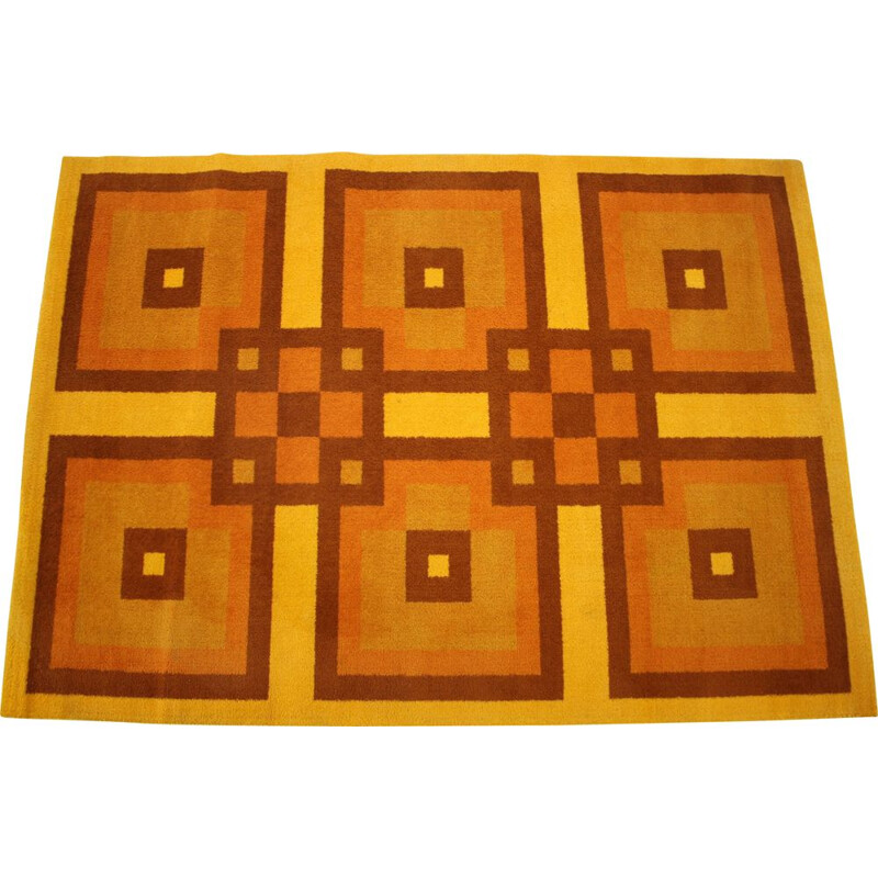 Vintage  geometric Danish Wool Rug 1970