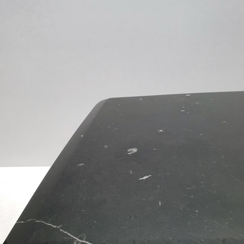 Vintage black marble coffee table with a pyramidal base, 1980s