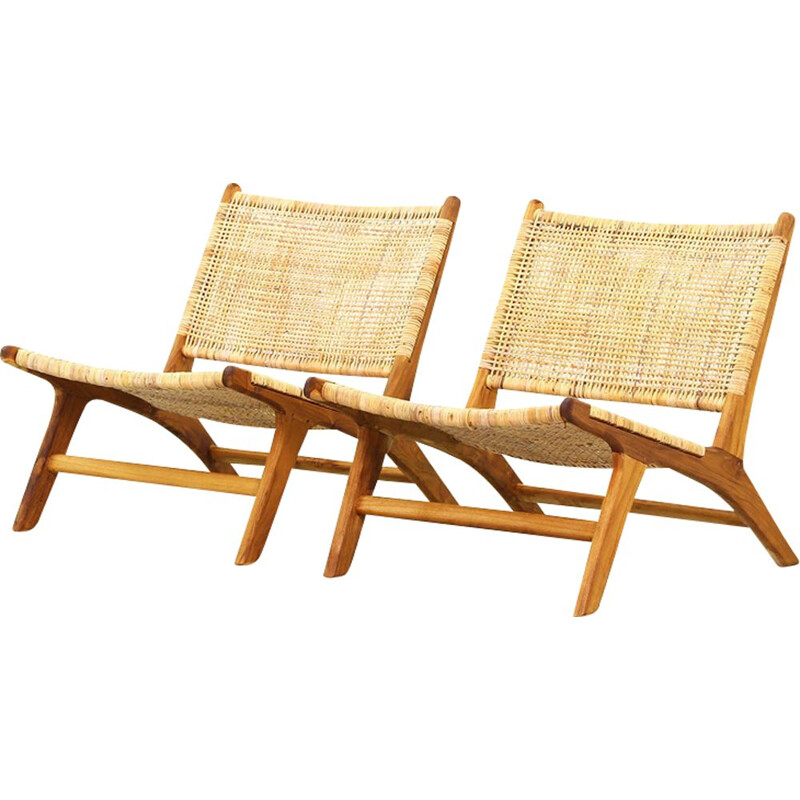 Vintage pair of Danish Teak Lounge Chairs 1960