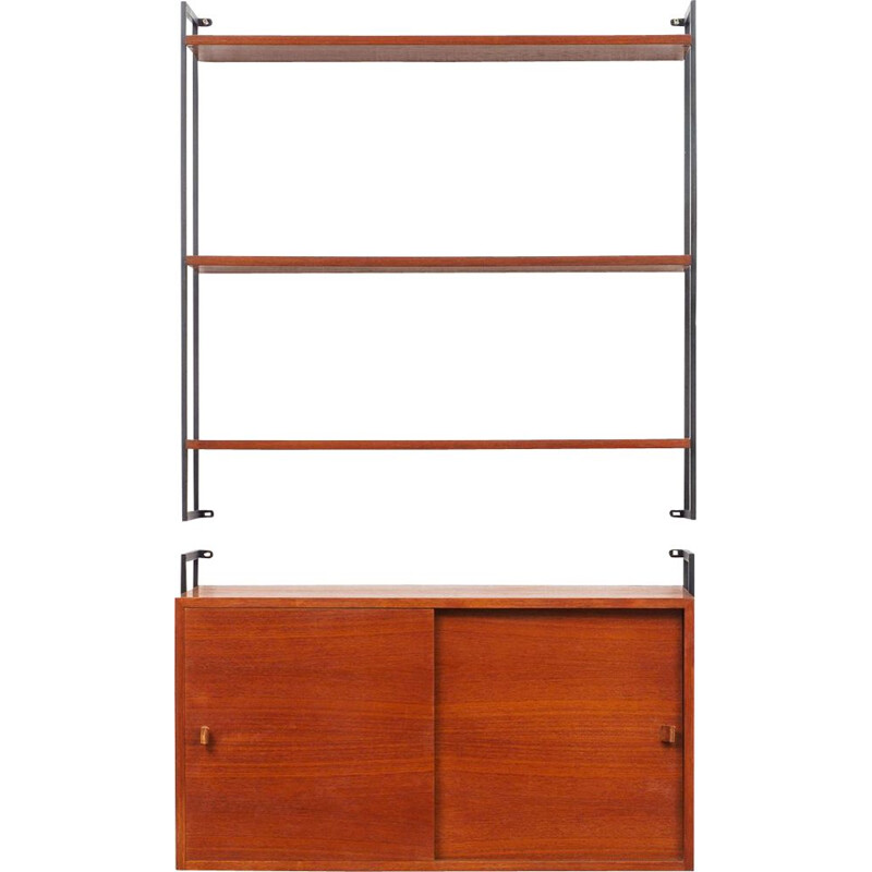 Vintage Modular wall shelving unit in teak 1960s 