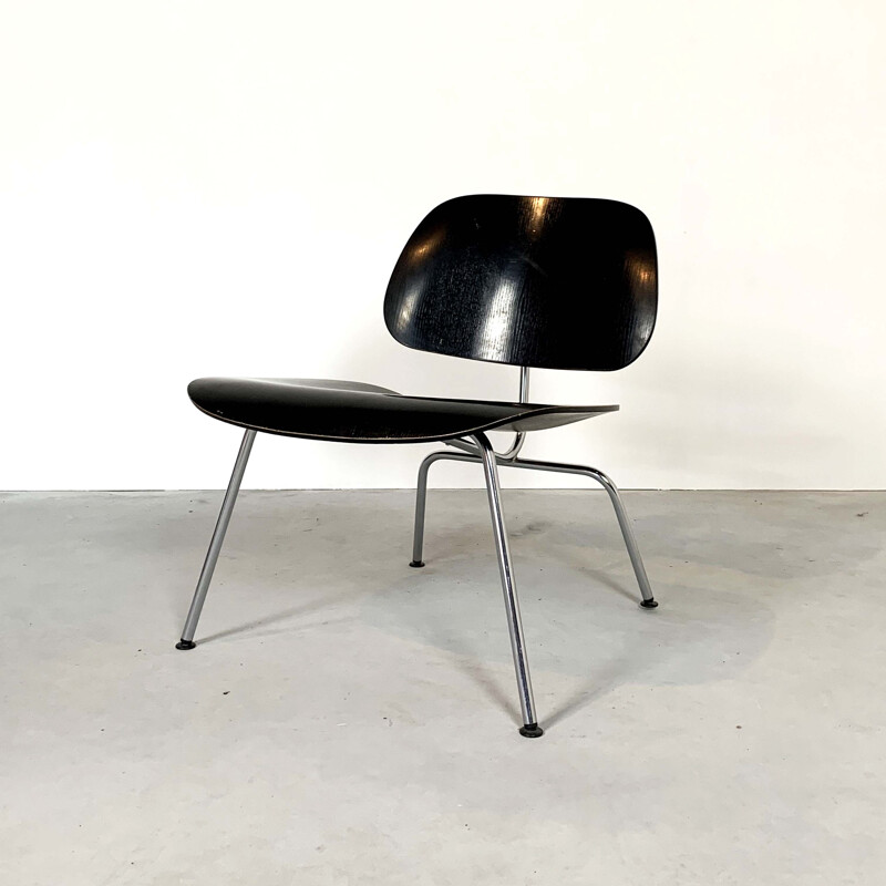 Black vintage LCM chair by Charles & Ray Eames for Vitra