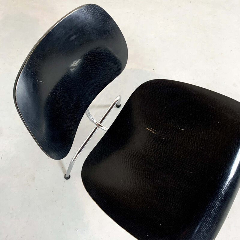 Black vintage LCM chair by Charles & Ray Eames for Vitra