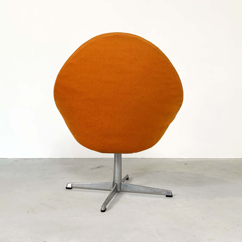 Orange little egg swivel vintage armchair by Pastoe, 1960s