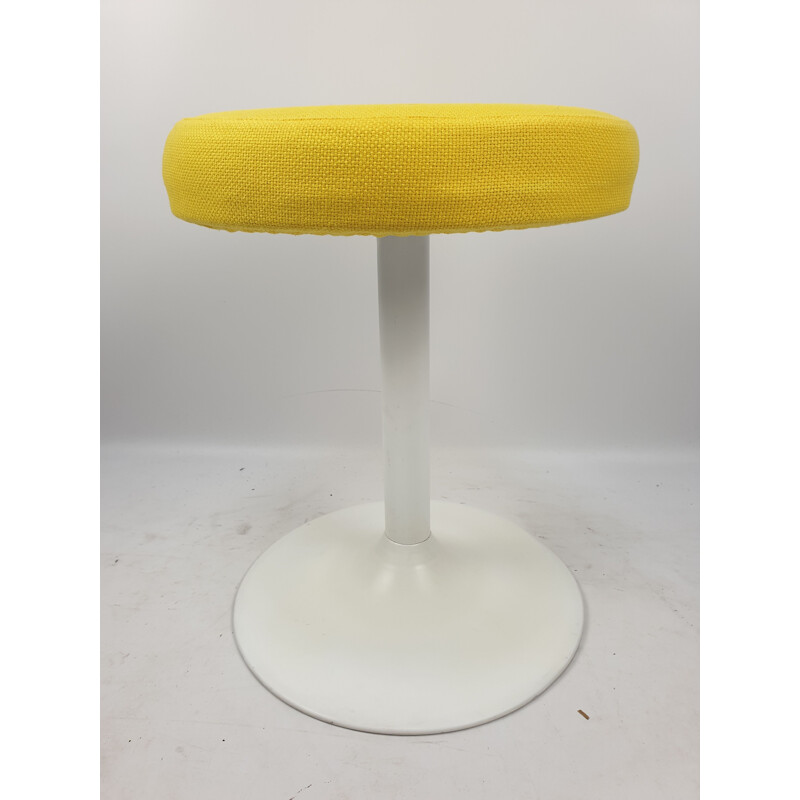 Vintage metal yellow stool, 1980s