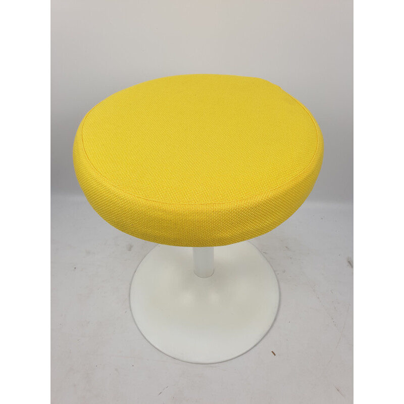 Vintage metal yellow stool, 1980s