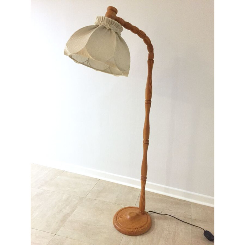 Lampadaire vintage scandinave en pin, 1960